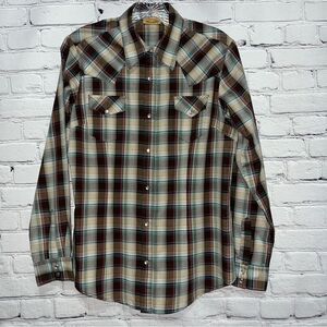 Vintage Wrangler Women’s Western Pearl Snap Long Sleeve Shirt Size Small